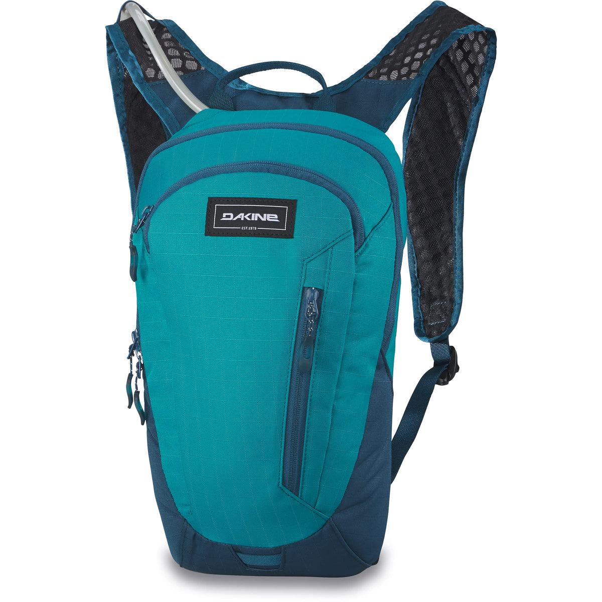 Dakine Shuttle 6L Deep Lake reservoir keeps hydration accessible on rugged rides.