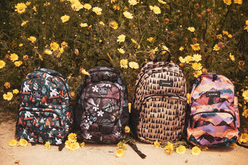 Dakine Youth Grom Pack Forest Friends cargo bungee storage for tidy gear on hikes