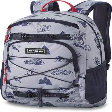 Dakine Youth Grom Pack Forest Friends front view illustrating 13L capacity for school and adventures