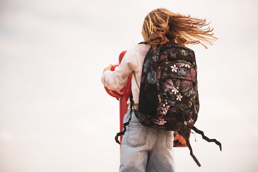 Dakine Youth Grom Pack Forest Friends rope zipper pulls for easy access and quick packing