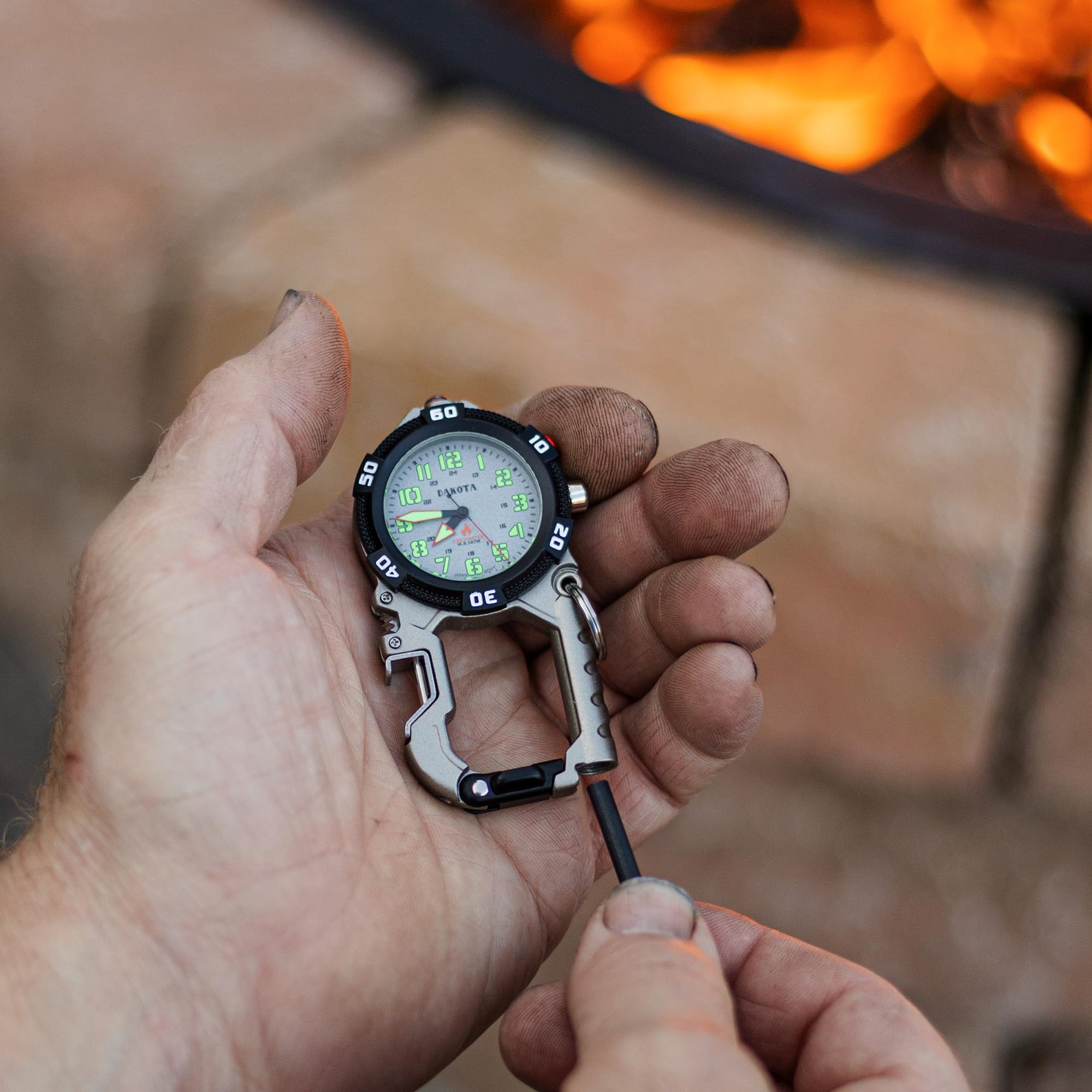 Dakota Flint Clip-On Survival Watch ideal for camping and travel