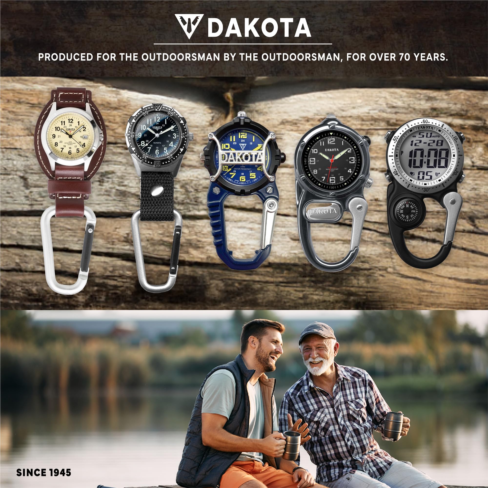 Dakota Flint Clip-On Survival Watch ready for night-time adventures