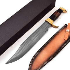 Damascus Depot Bowie knife, 15.5-inch overall length, rugged outdoor utility
