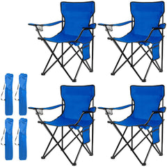 Damei Century 4Pack folding chair blue full-back for comfortable beach seating.