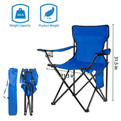 Damei Century 4Pack blue chair outdoors at campsite showcasing lightweight portability.