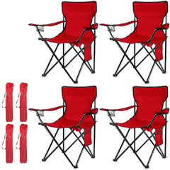 Damei century 4Pack folding chair red with full-back design for comfortable outdoor seating.