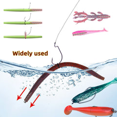 Sinkers being inserted into a soft plastic lure for fishing