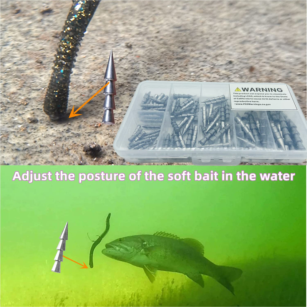 Texas and Carolina rigs using nail sinkers for weight control