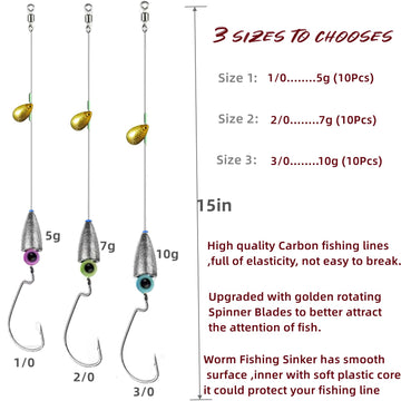Eye beads bait and soft plastic core worm sinker