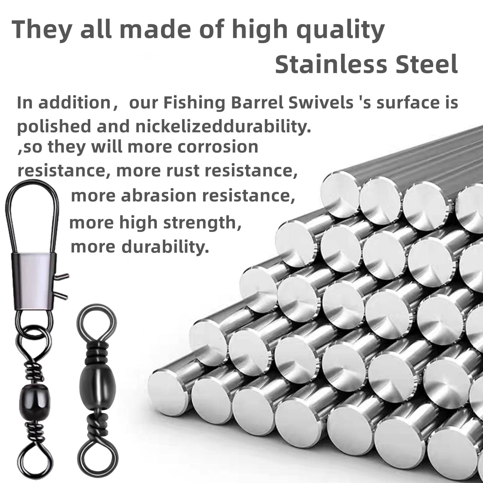 Barrel swivels with smooth, seamless ends to prevent line twist