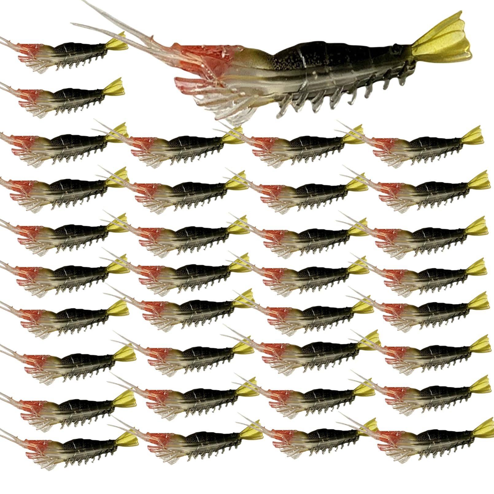 DAMIDEL 30Pcs soft plastic lures kit with luminescent shrimp lures