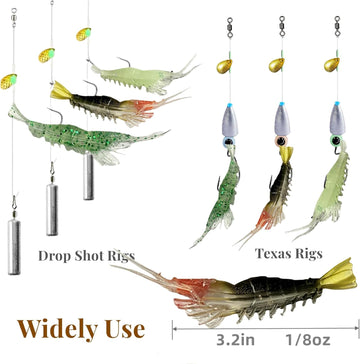 Universal size 3.2in 1/8oz shrimp lure for bass fishing