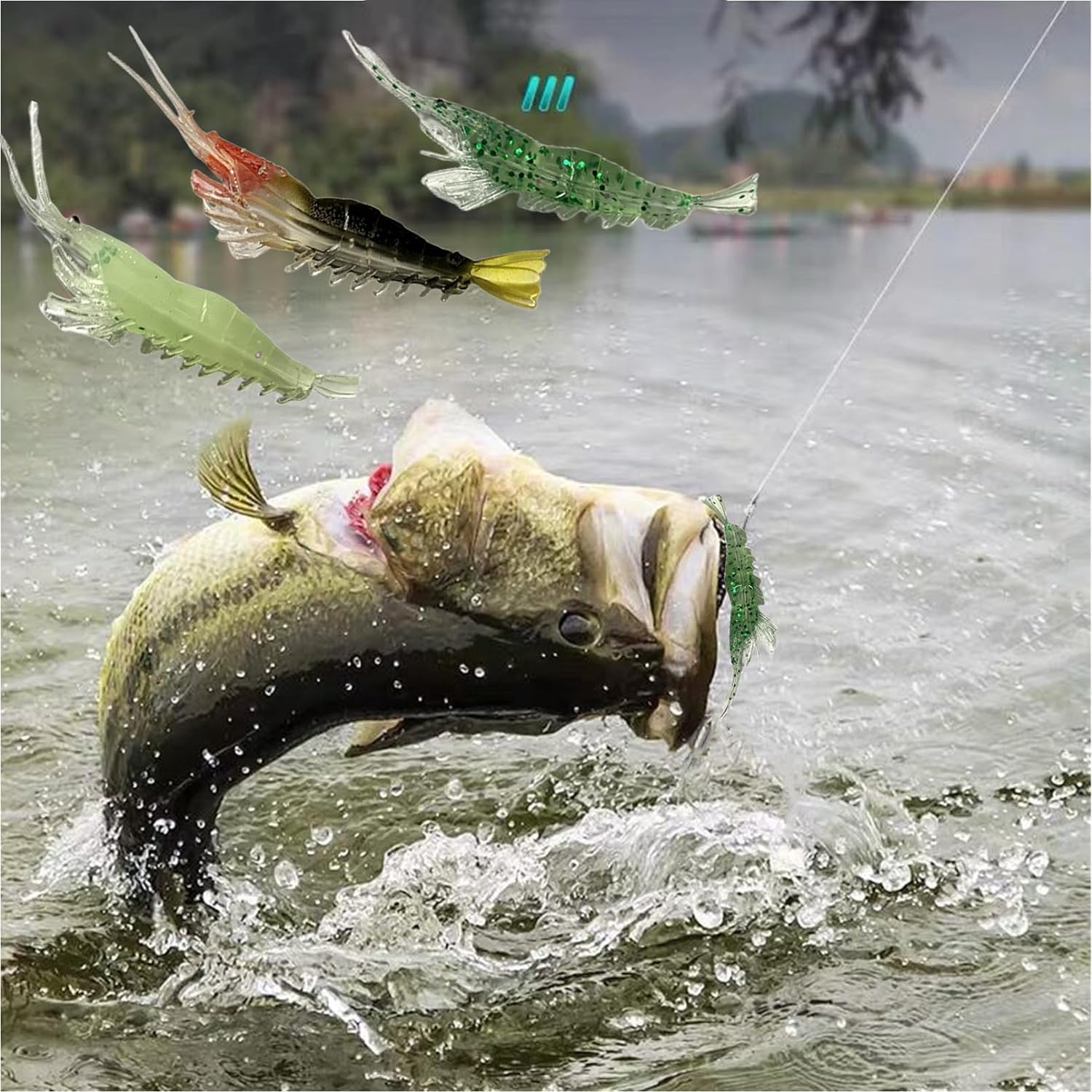 Soft plastic lures used with Texas and Carolina rigs