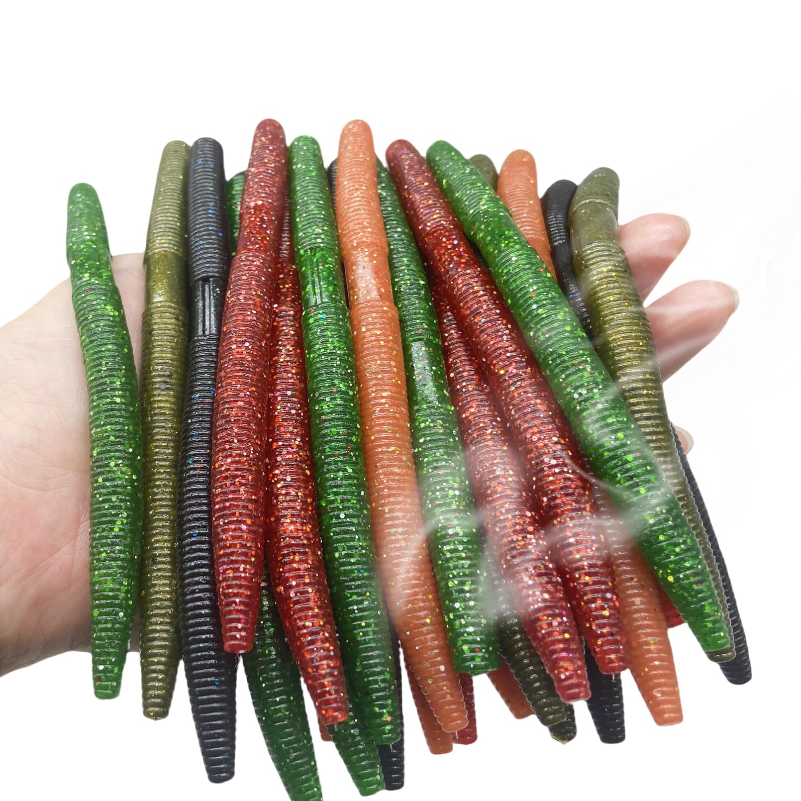 DAMIDEL 30 Pcs Wacky Worms - 5.5 inch 0.35 oz size