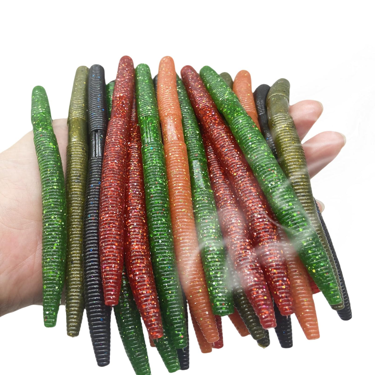 DAMIDEL 30 Pcs Wacky Worms - 5.5 inch 0.35 oz size