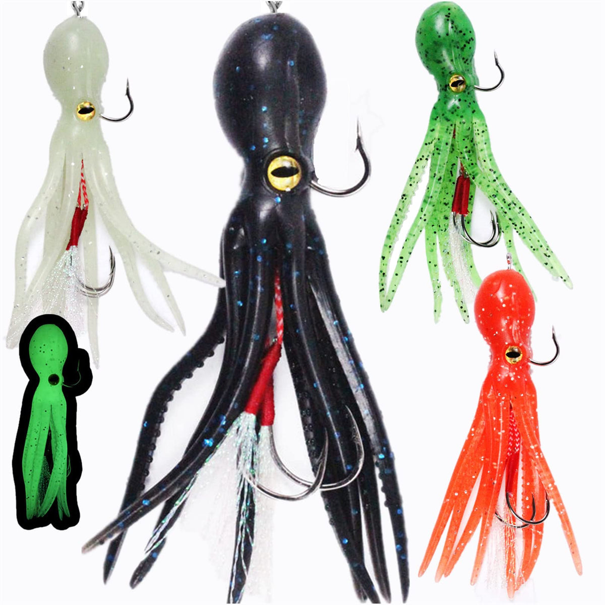 DAMIDEL 4 Pcs Octopus Lures Kit - 4.5in, 23g