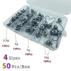 Close-up of Damidel Swimbait Jig Heads with 3D luminous eyes