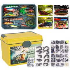 DAMIDEL 600 Pcs Tackle Box Fishing Kit - front view with lid closed