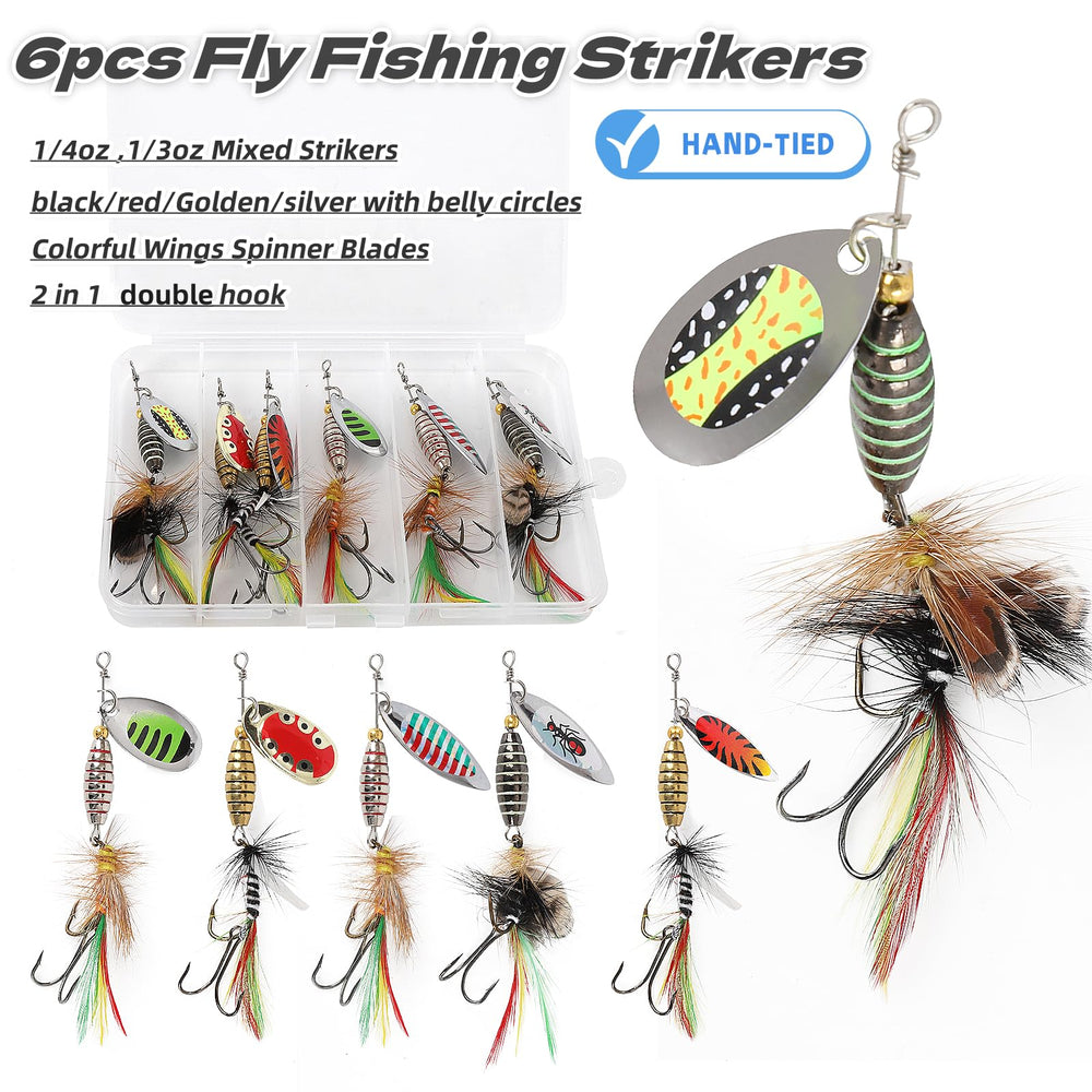 Hand-tied rooster feather lure close-up showing colorful belly