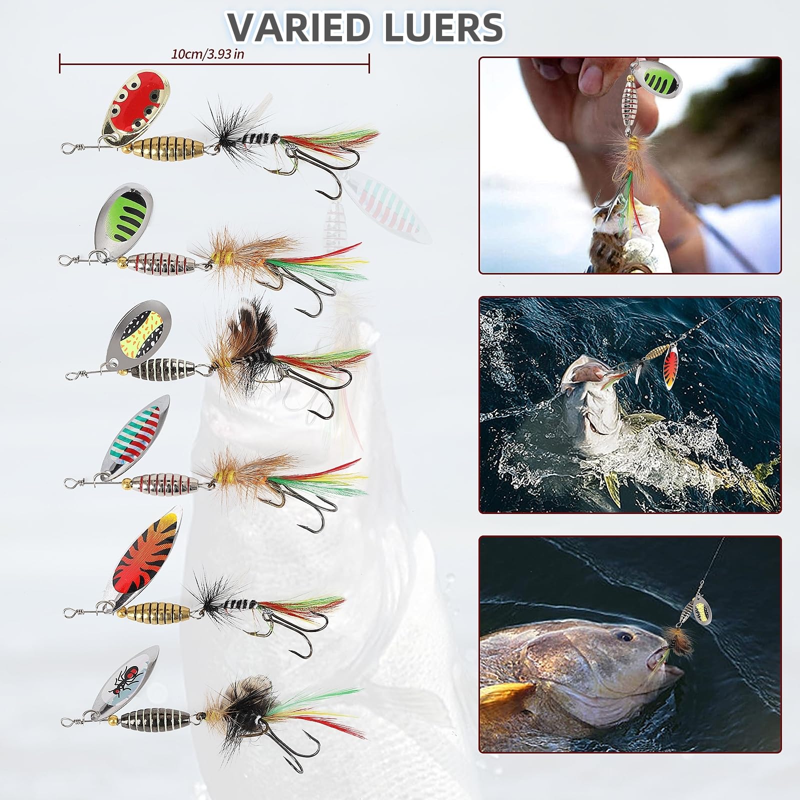 Durable two-hook design with elongated tail feather