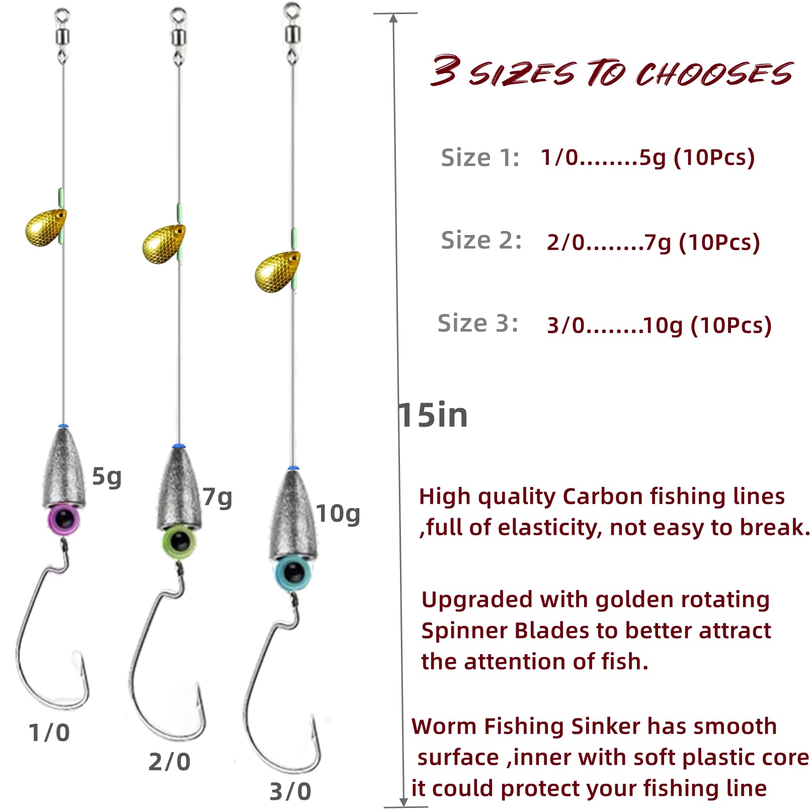 High-strength carbon fishing line used in the rigs