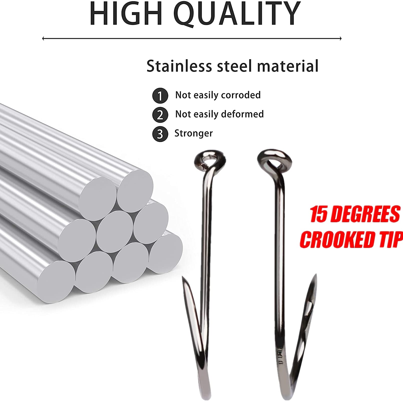 DAMIDEL octopus fishing hooks size 3/0 in 200-piece box