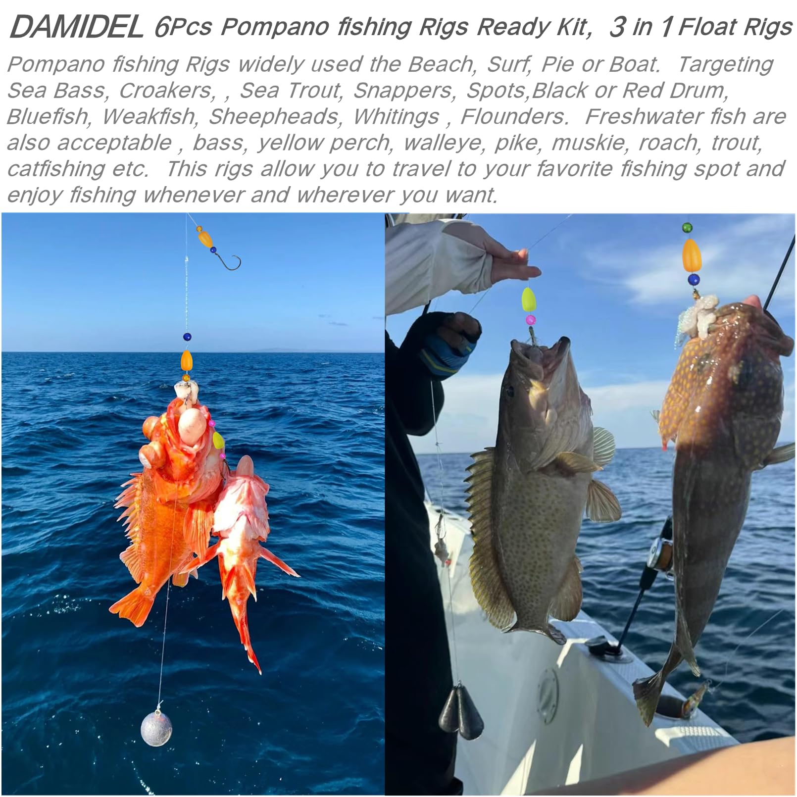Custom suspension float on pompano surf fishing rig