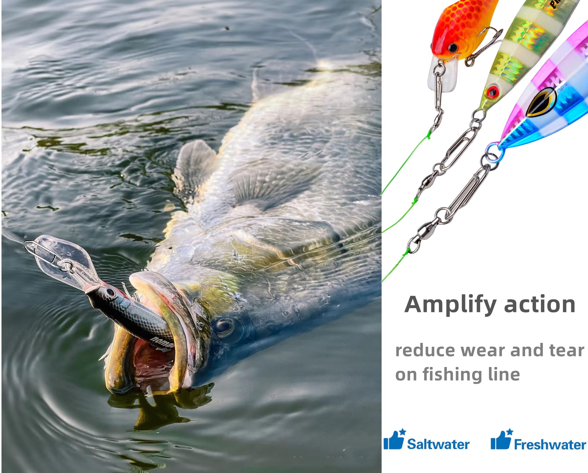 Clip suitable for saltwater and freshwater fishing