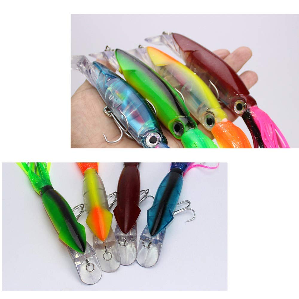 Pack shot of DAMIDEL squid lures kit for saltwater and freshwater fishing