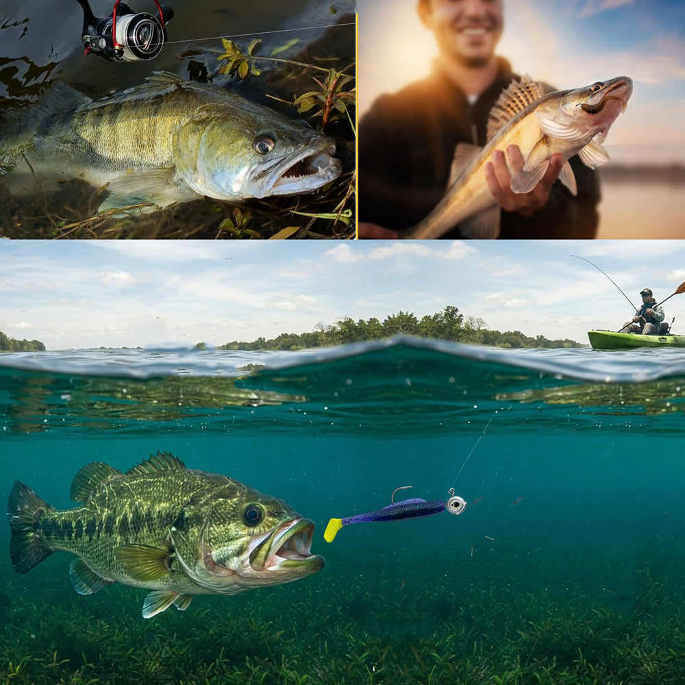 Jig heads used with soft bait for bass fishing