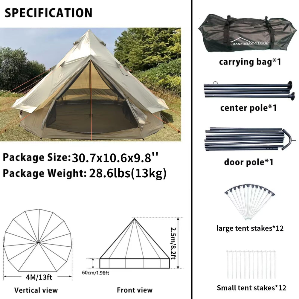 DANCHEL OUTDOOR B2 spacious interior fits two beds or four sleeping bags