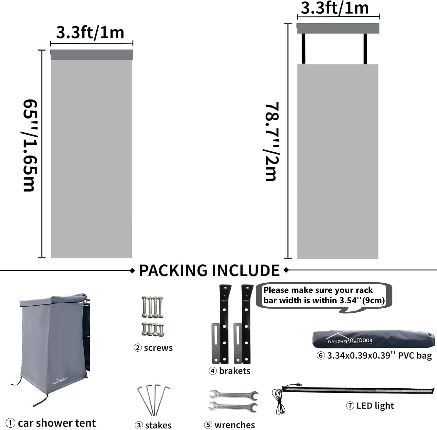 DANCHEL OUTDOOR interior storage pockets and LED light enhance night use.