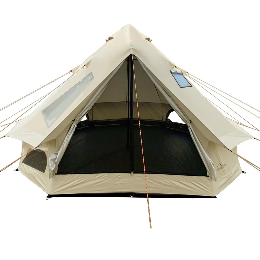 DANCHEL OUTDOOR B2I inflatable tent front view showing spacious interior for 1-3 campers.