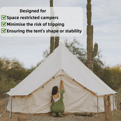 DANCHEL OUTDOOR Short Guy Poles fit canvas bell tents for stable windproof setup