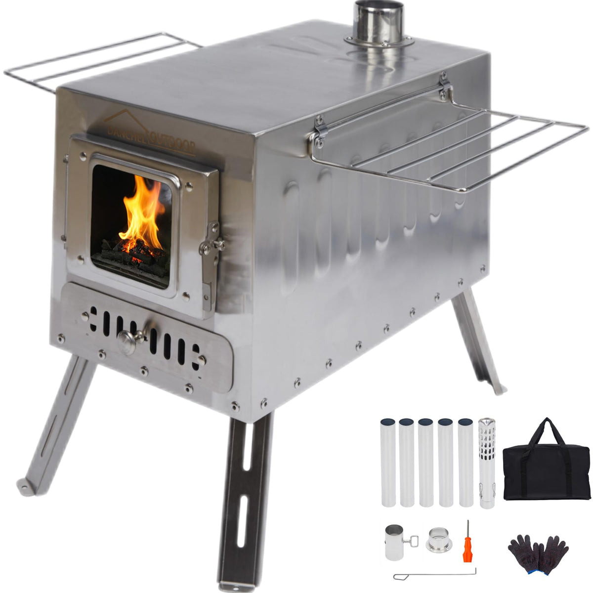 DANCHEL OUTDOOR CS6 front view, compact design for winter camping warmth.