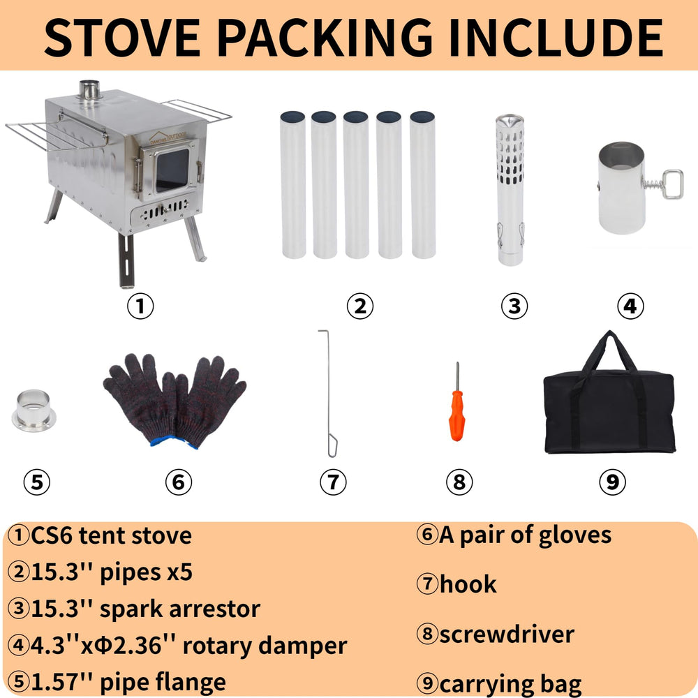 DANCHEL OUTDOOR CS6 packaging contents ready for fast assembly.