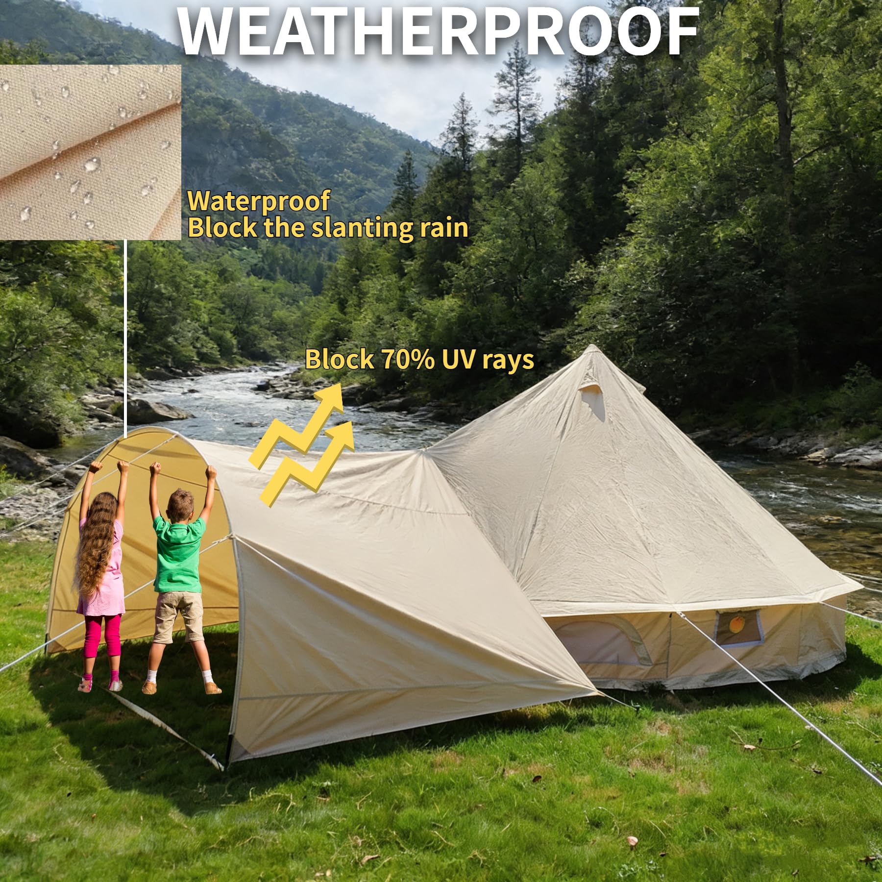 DANCHEL OUTDOOR muddy boot entrance keeps the tent tidy after adventures