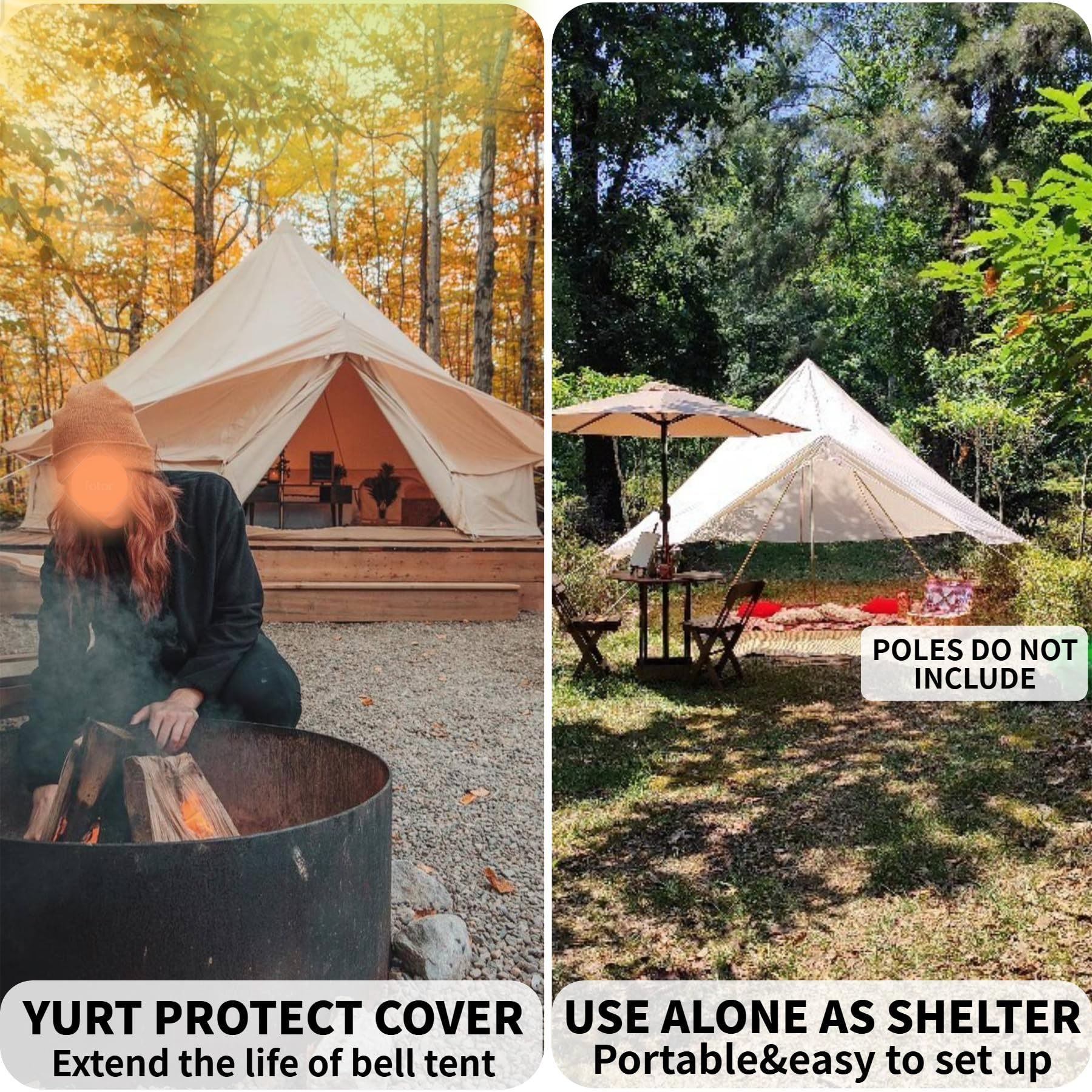 DANCHEL OUTDOOR rain fly packaging includes stakes and bag for easy setup