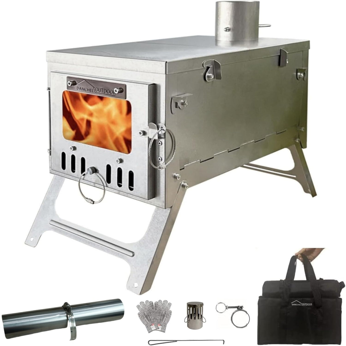 DANCHEL OUTDOOR T6 ultralight stove assembly demonstrates quick setup for backpacking cooking.