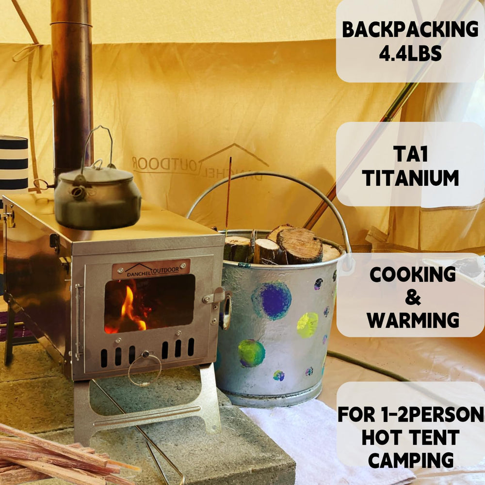 DANCHEL OUTDOOR T6 stove packed in bag shows travel-friendly portability for hikers.