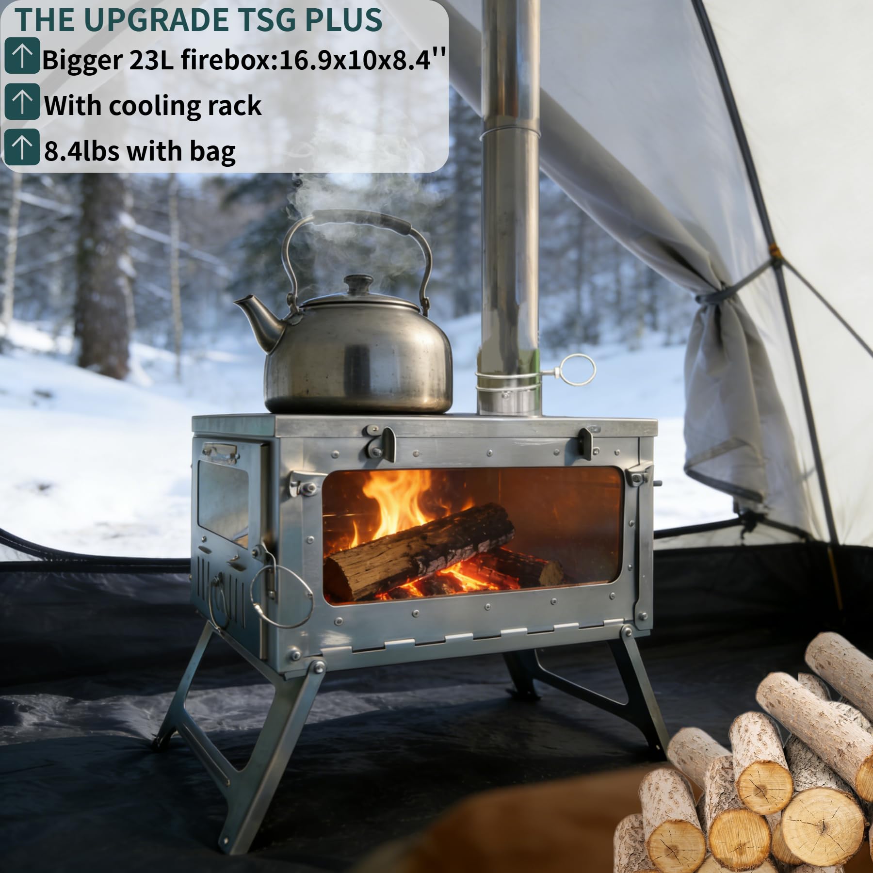DANCHEL OUTDOOR TSG Plus titanium close-up shows durable heat resistance