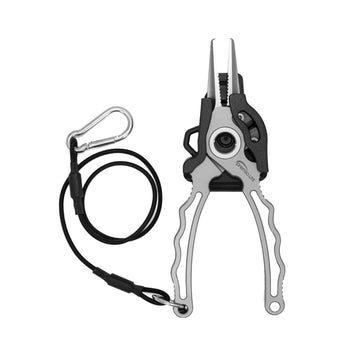 Close-up of replaceable titanium cobalt cutters on Premio pliers