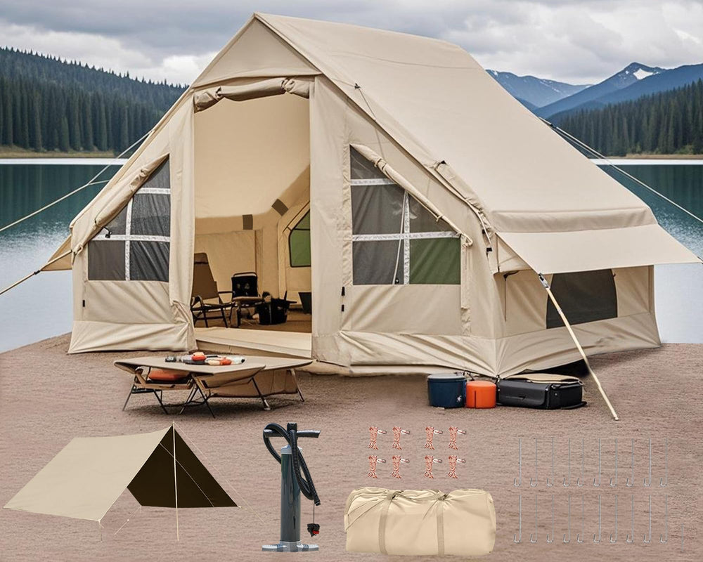 DanCoom packed tent with storage bag demonstrates portability and easy transport.