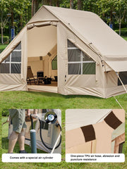 DanCoom inflatable tent interior demonstrates airy space ideal for gatherings.