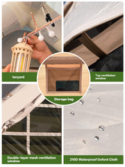 DanCoom tent sunshade canopy offers shaded spots during outdoor adventures.