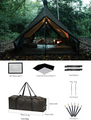 Dandelion Shell hot tent interior highlights roomy space for solo shelter.