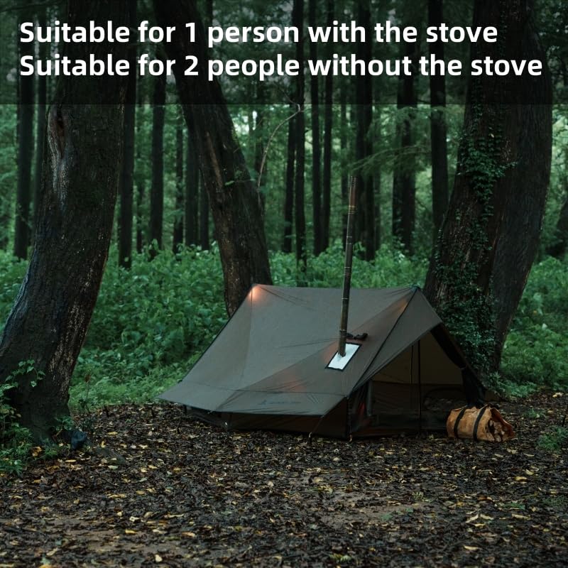 Dandelion Shell hot tent mesh design promotes airflow and reduces condensation.