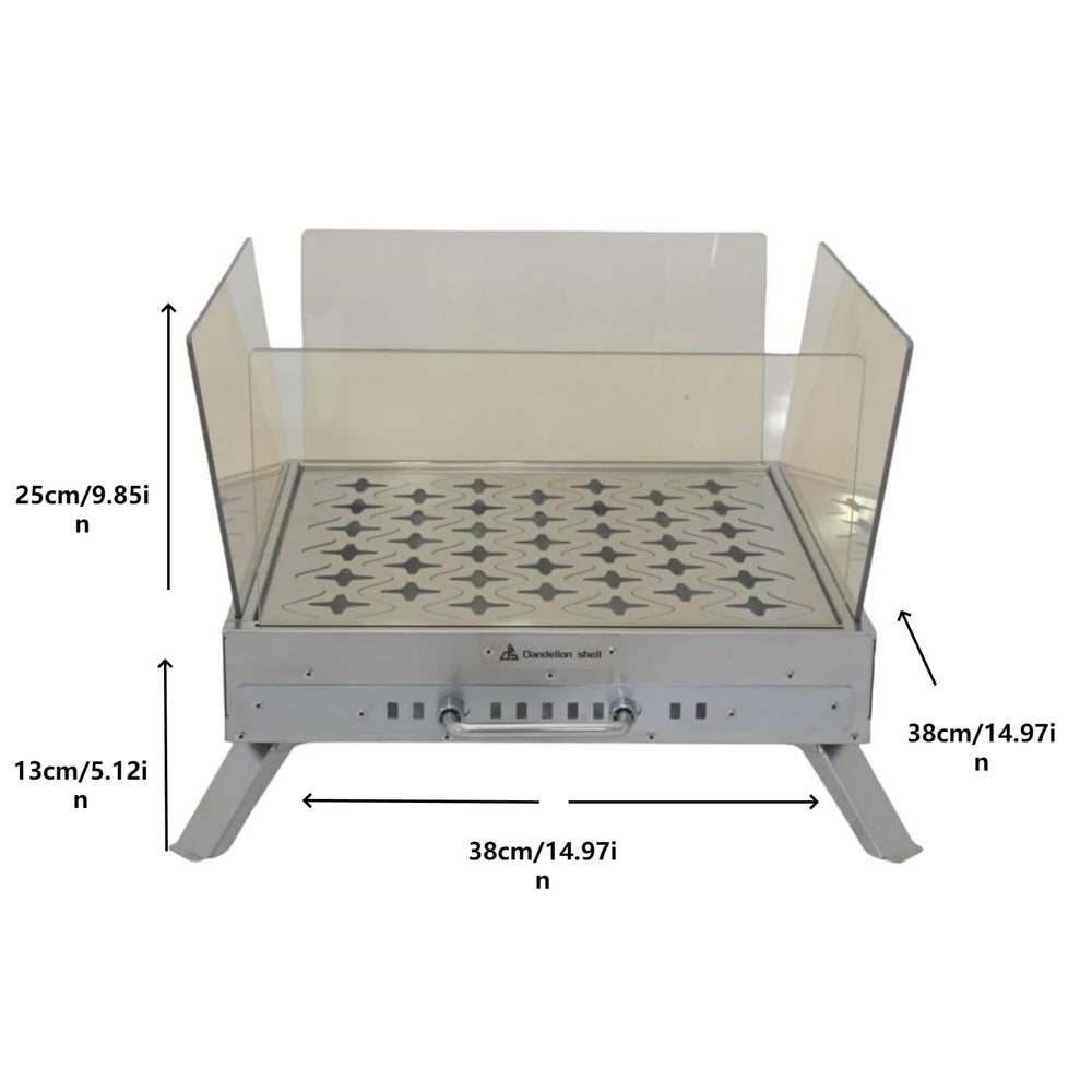 Dandelion shell open top burn chamber enables efficient airflow and adjustable heat