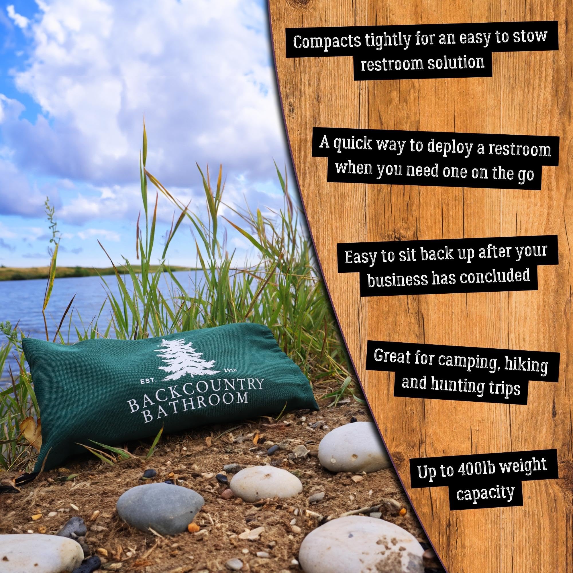 D&J Backcountry Bathroom in-pack enables easy transport for hikers.