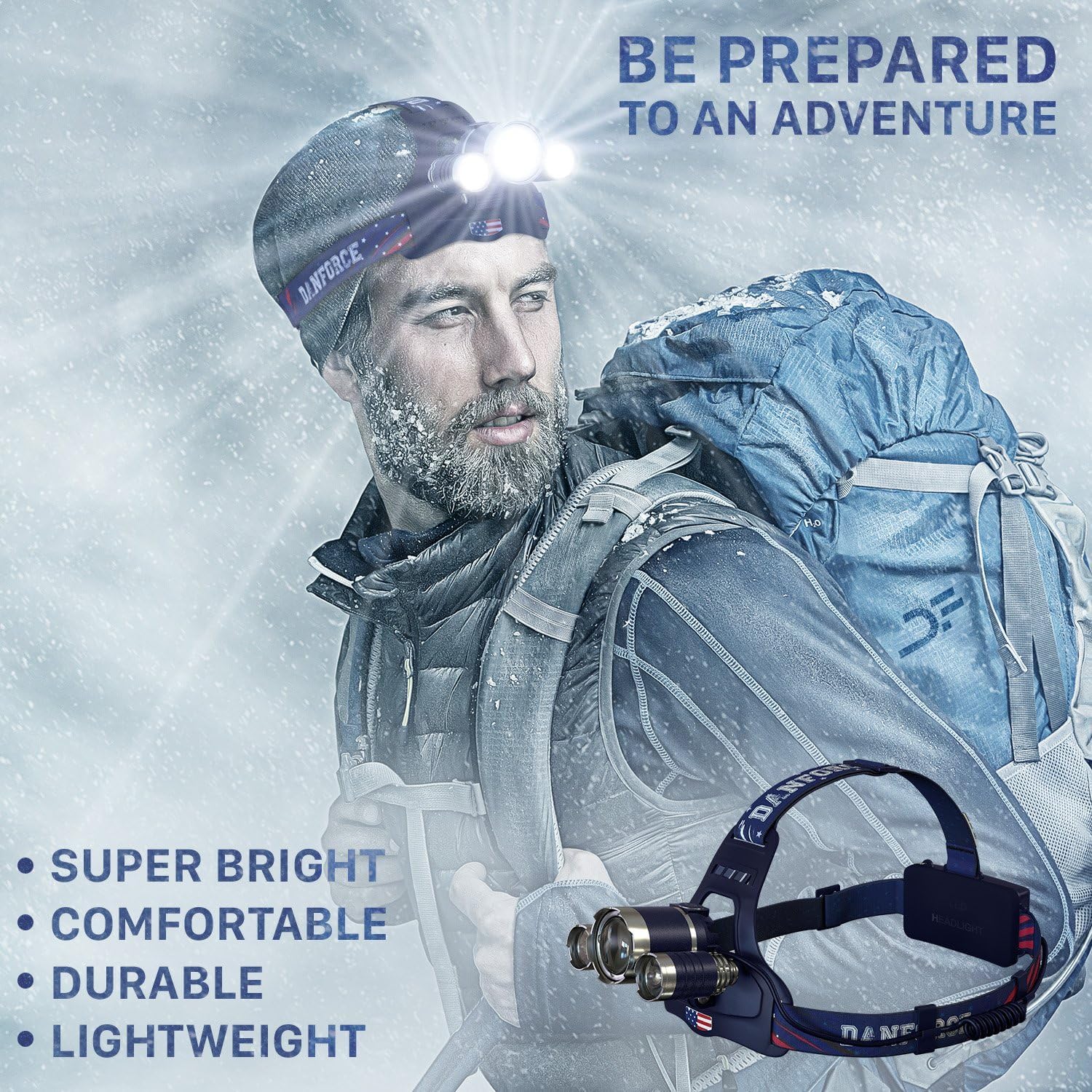 DanForce IPX54 headlamp delivers rugged protection in rain and dust
